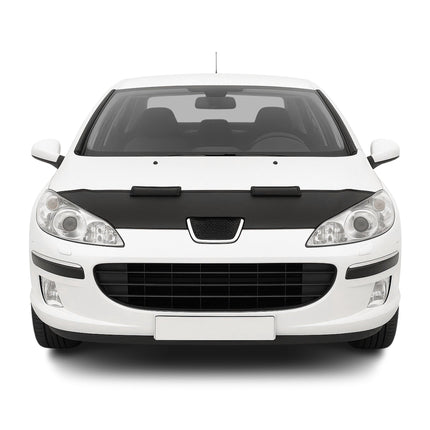 Haubenbra Steinschlagschutz Bonnet Bra für Peugeot 407 Schwarz Halb