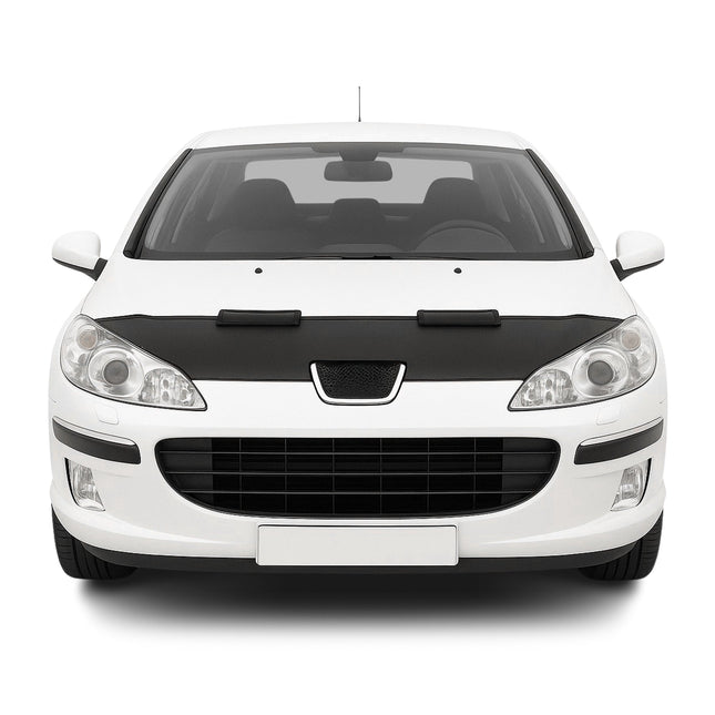 Haubenbra Steinschlagschutz Bonnet Bra für Peugeot 407 Schwarz Halb