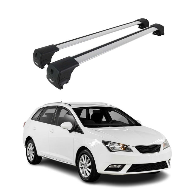 Dachträger Grundtäger für Seat Ibiza mk4 Kombi 2010-2017 75kg Alu Silber 2 tlg