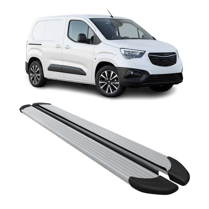 Seitenschweller Trittbretter Schweller für Opel Combo L1 2019-2026 Alu Silber