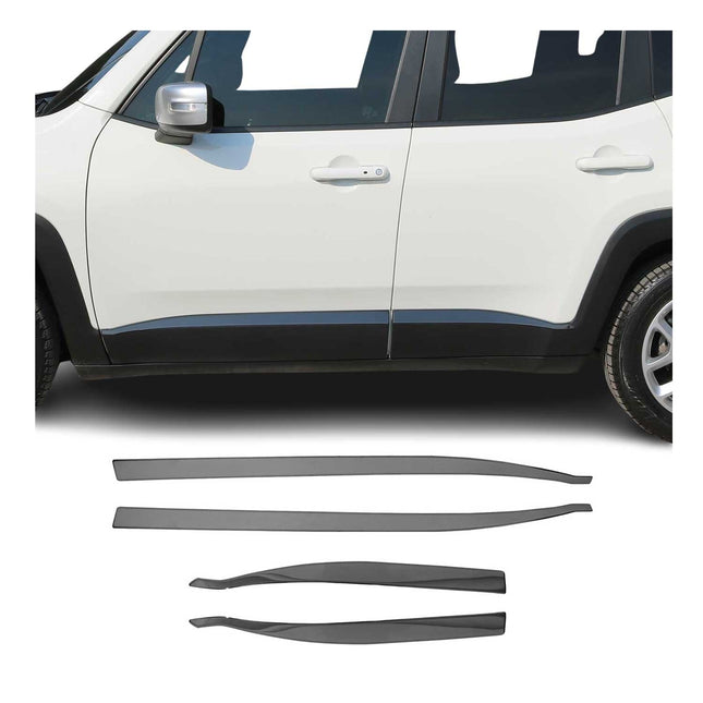 Seitentürleiste Türschutzleiste für Jeep Renegade 2015-2024 Chrom Dunkel 4x