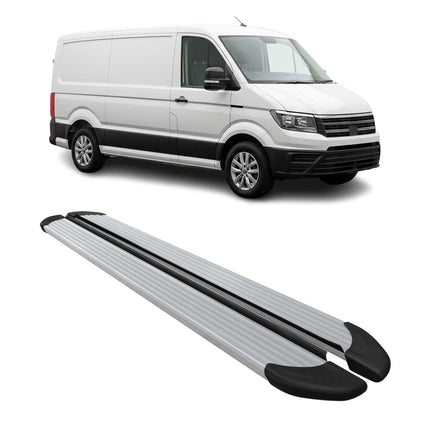 Trittbretter Seitenschweller für VW Crafter 2017-2026 L1 Aluminium Silber 2 tlg