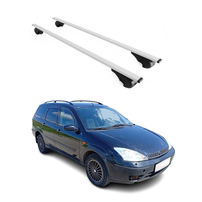Dachträger Grundtäger für Ford Focus Turnier 1998-2005 75kg Silber Metall 2 tlg
