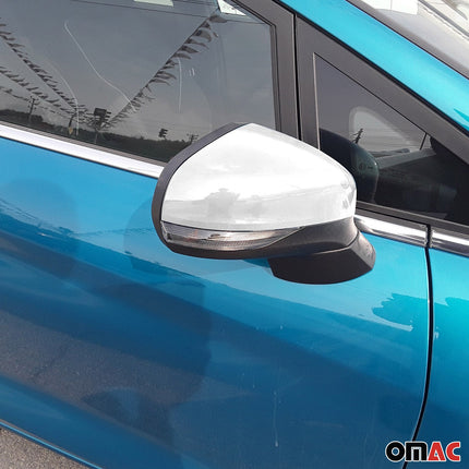 Spiegelkappen Spiegelabdeckung für Ford Fiesta 2017-2021 Edelstahl Chrom 2tlg