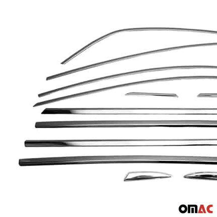 Fensterleisten Zierleisten für Renault Megane Limo 2016-2025 Chrom Dunkel 12x