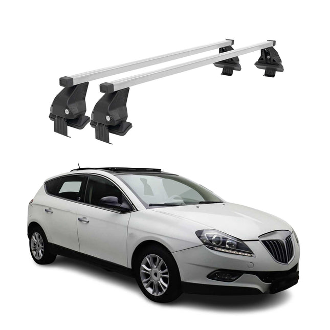 Menabo Dachträger Grundtäger für Lancia Delta 2008-2014 50kg Stahl Silber 2 tlg