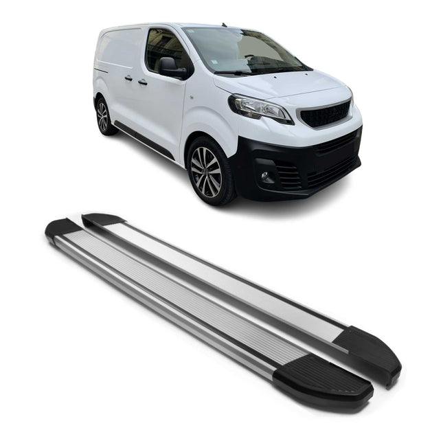 Alu Seitenschweller Trittbretter für Peugeot Expert 2016-2026 L1 Kurzer Silber