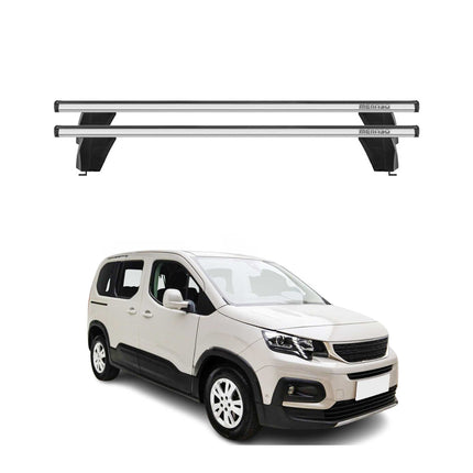 Menabo Dachträger Grundtäger für Peugeot Rifter 2018-2026 75kg Alu Silber 2 tlg