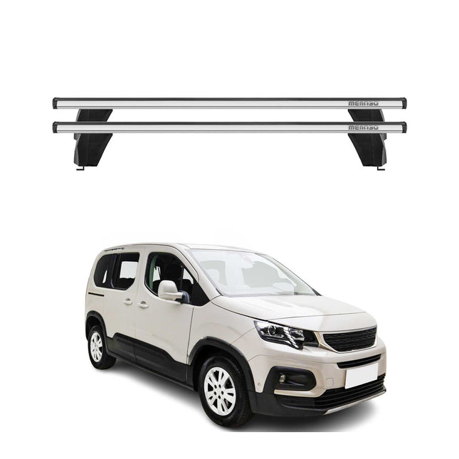 Menabo Dachträger Grundtäger für Peugeot Rifter 2018-2026 75kg Alu Silber 2 tlg
