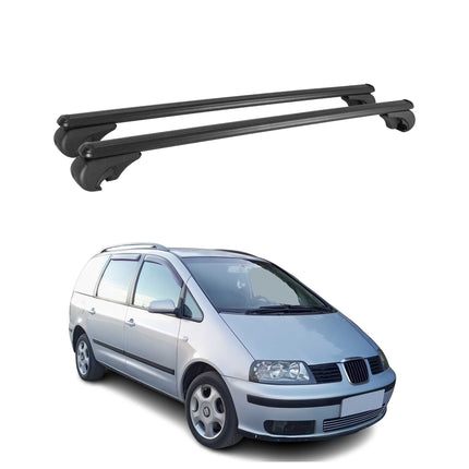 Dachträger für Seat Alhambra 1996-2010 Gepäckträger Grundträger Alu Schwarz 2x