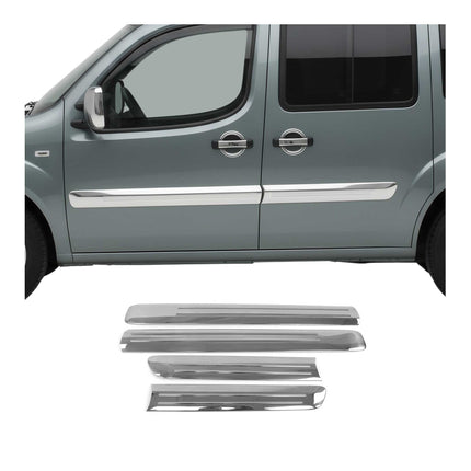 Seitentürleiste Türleisten Türschutzleiste für Fiat Doblo 2006-2010 Edelstahl 4x