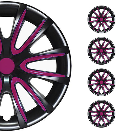 4x Radblenden Radkappen Radzierblenden für 14" Zoll Stahlfelgen Lila Schwarz