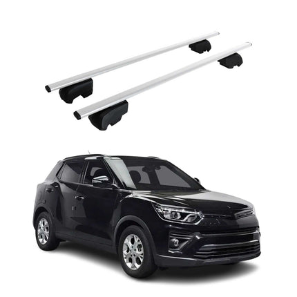 Dachträger Grundtäger für SsangYong Tivoli 2021-2023 75kg Metall Silber 2 tlg