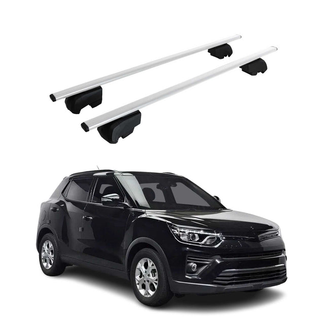 Dachträger Grundtäger für SsangYong Tivoli 2021-2023 75kg Metall Silber 2 tlg