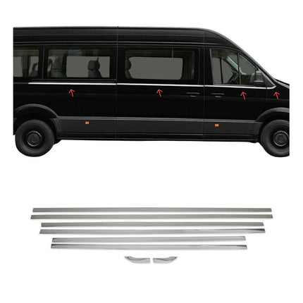 Fensterleisten Zierleisten für VW Crafter 2017-2026 L2 Radstand Edelstahl 8tlg