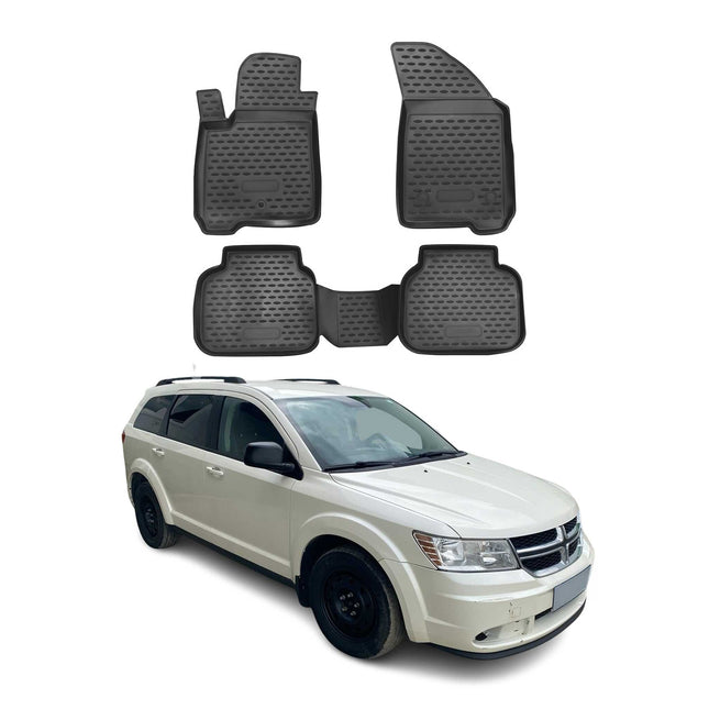 OMAC Gummimatten Fußmatten für Fiat Freemont 2011-2020 TPE Automatten Schwarz 4x