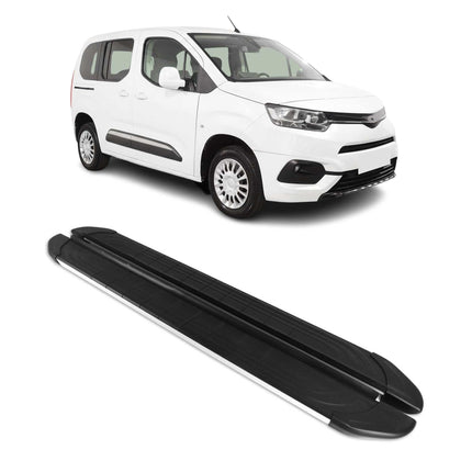 Trittbretter Seitenschweller für Toyota ProaceCity 2019-26 Kombi L1 Schwarz Grau
