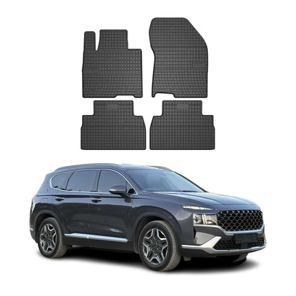 OMAC Gummi Fußmatten für Hyundai Santa Fe 2019-2023 Automatten Gummi Schwarz 4x