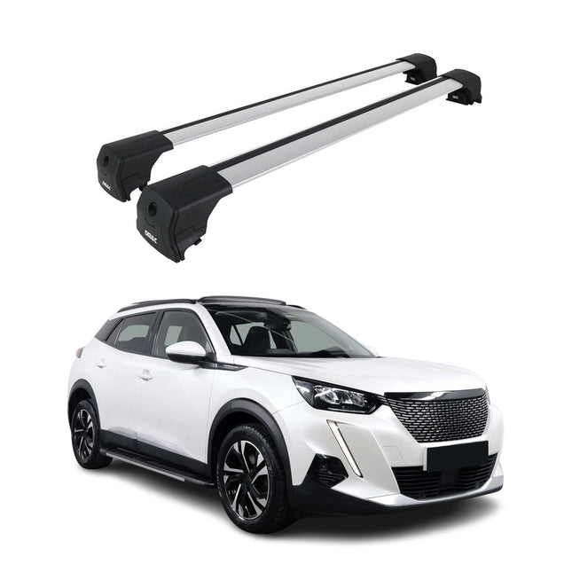 Dachträger Grundtäger für Peugeot 2008 2019-2026 75kg Aluminium Silber 2 tlg