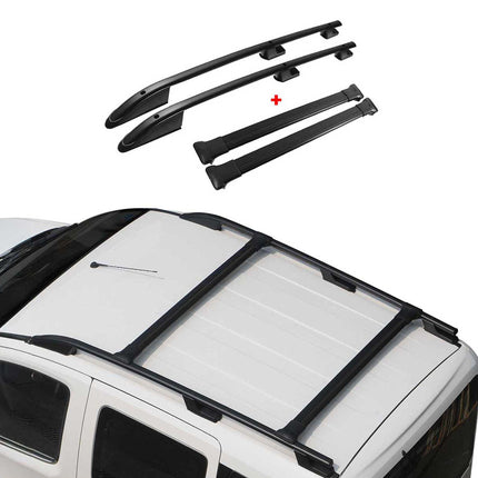 Dachreling + Dachträger für Ford Transit 2015-2026 L2 Mittel  Alu Schwarz