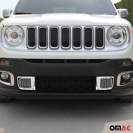 Kühlergrill Leisten Grillleisten für Jeep Renegade 2014-2024 Chrom ABS Silber 2x