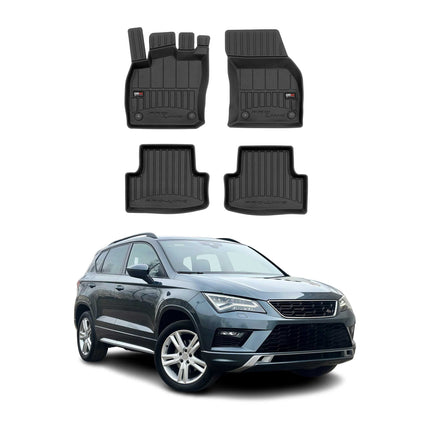 OMAC Gummi Fußmatten für Seat Ateca 2016-2026 Premium TPE Automatten Schwarz 4x