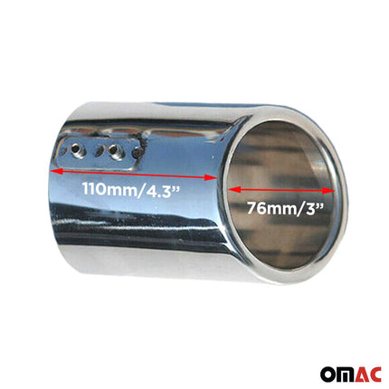 Auspuffblende Endrohr für VW Golf Edelstahl Chrom 76mm 2tlg