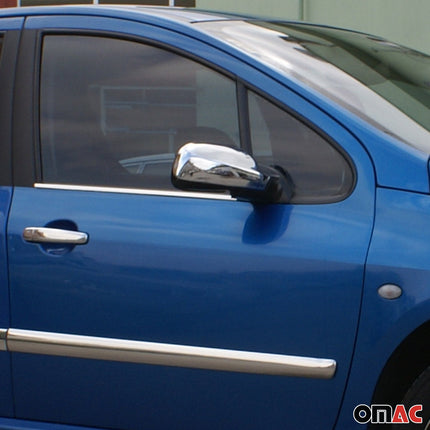 Spiegelkappen Spiegelabdeckung für Peugeot 407 2004-2010 Chrom ABS Silber 2tlg