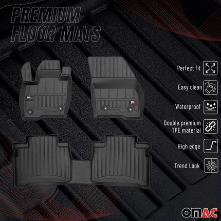 OMAC Gummi Fußmatten für Ford S-Max 2 2015-2018 Premium TPE Automatten 3tlg