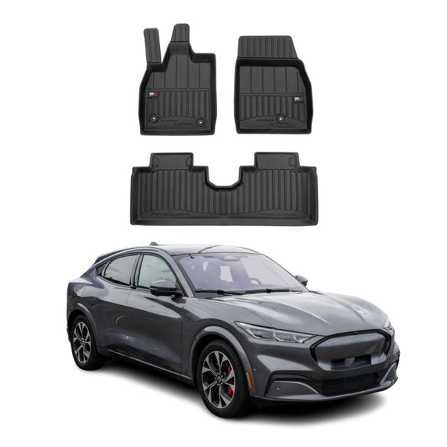 OMAC Gummi Fußmatten für Ford Mustang Mach-E 2020-2026 Premium Gummi Schwarz 3x