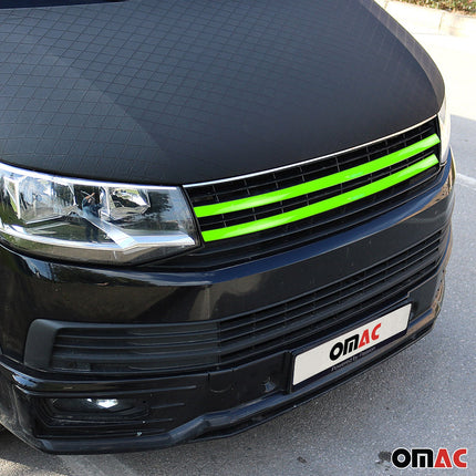Kühlergrill Leisten Grillleisten für VW T6 Transporter 2015-19 Edelstahl Grün 2x