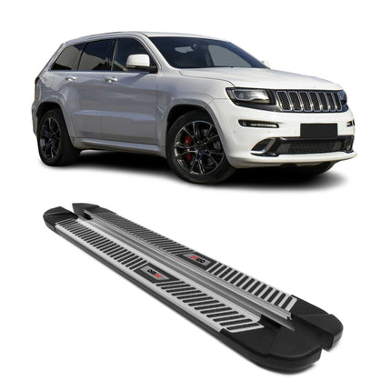 Trittbretter Seitenbretter Schweller für Jeep Grand Cherokee 11-2021 Alu Schwarz