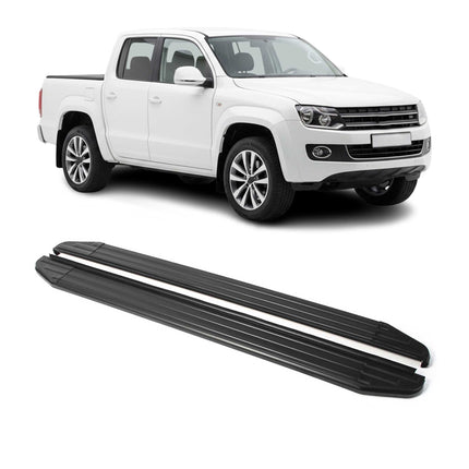 Trittbretter Seitenschweller für VW Amarok 2010-2016 Alu Schwarz ABE