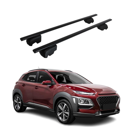 Dachträger Grundtäger für Hyundai Kona 2017-2023 75kg Metall Schwarz 2 tlg