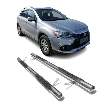 Edelstahl Trittbretter Schwellerrohre für Mitsubishi ASX 2010-2023 Silber