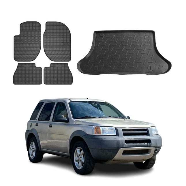 Fußmatten & Kofferraumwanne Set für Land Rover Freelander 1998-2007 Gummi 5x