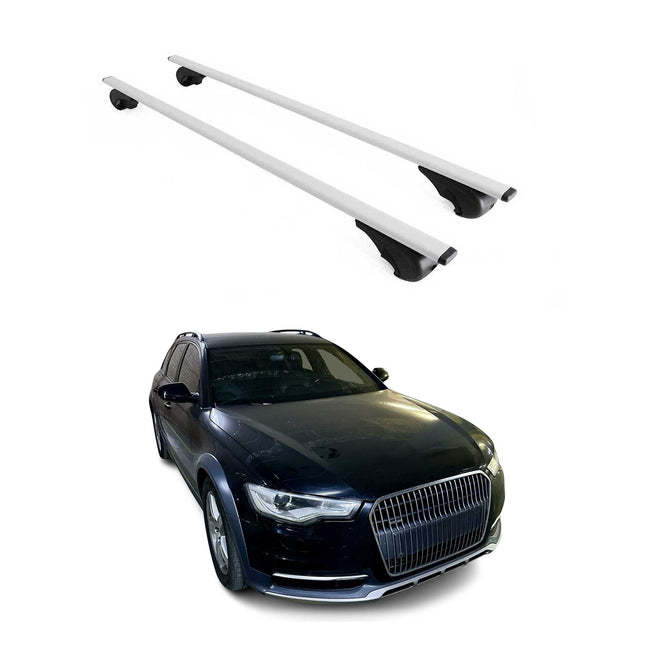 Dachträger Grundtäger für Audi A6 C7 Allroad 2012-2018 75kg Metall Silber 2 tlg