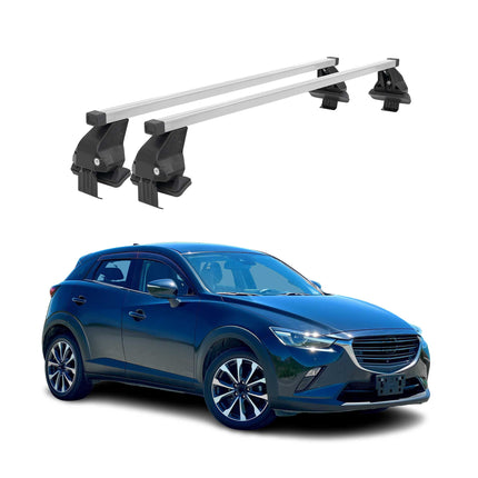 Menabo Dachträger Grundtäger für Mazda CX-3 2015-2021 50kg Stahl Silber 2 tlg