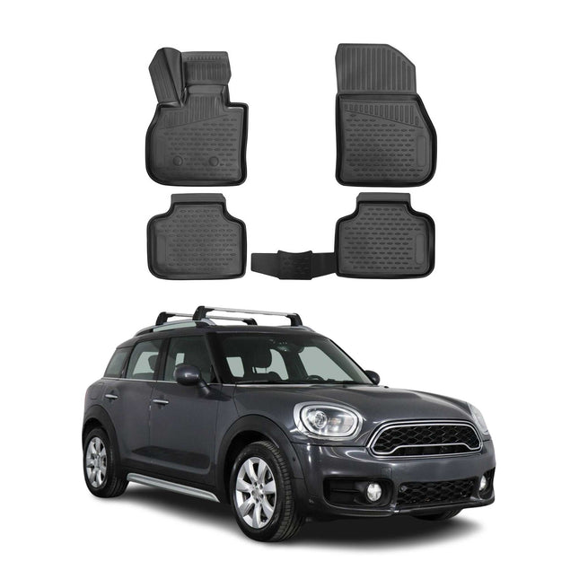 OMAC Gummimatten Fußmatten für Mini Countryman F60 2017-2023 TPE Schwarz 4x