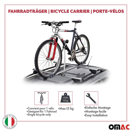 Menabo Fahrradträger Huggy Dachfahrradträger für Fahrrad bis 15kg ABE Stahl 2tlg