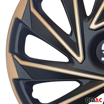 Radkappen Radzierblenden Sparco Varese 15" Zoll Abdeckung Set Gold Schwarz 4x