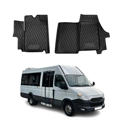 OMAC Gummimatten Fußmatten für Peugeot Boxer 2006-2024 TPE Automatten Schwarz 2x
