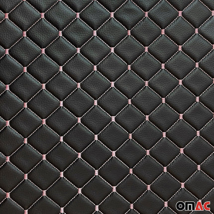 Polsterstoff Kunstleder Polster Autostoff Gesteppt Autopolsterstoff Schwarz+Rosa