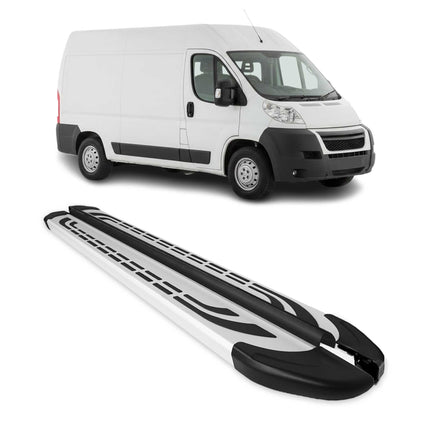 Trittbretter Seitenschweller Seitenbretter für Peugeot Boxer 2006-2024 L2 Alu