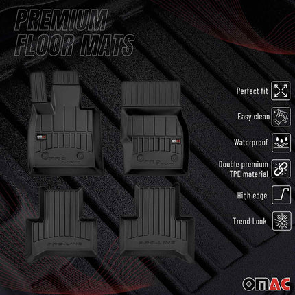 OMAC Gummi Fußmatten für Alfa Romeo Stelvio 2016-2026 Premium Gummi Schwarz 4tlg