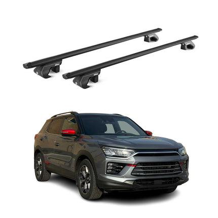 Dachträger Grundtäger für Ssangyong Korando 2019-2026 5 tür 90kg Alu Schwarz ABE