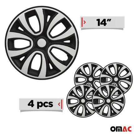 4x Radzierblenden Radblenden Radkappen für 14" Zoll Stahlfelgen Weiß Schwarz