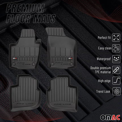 OMAC Gummi Fußmatten für Skoda Rapid 2012-2019 Premium TPE Automatten Schwarz 4x