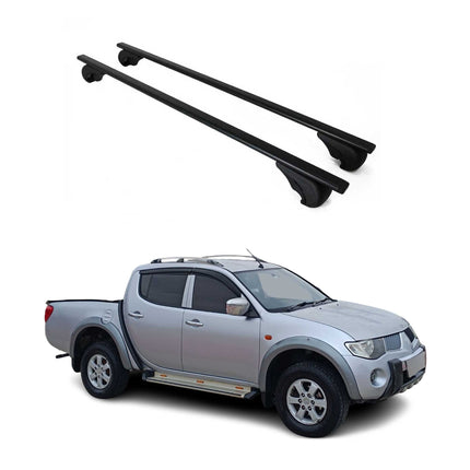 Dachträger Grundtäger für Mitsubishi L200 2005-2015 75kg Metall Schwarz 2 tlg