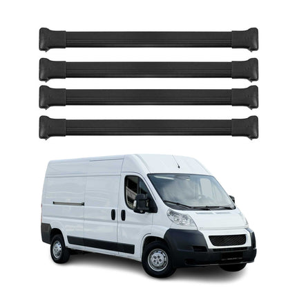 Dachträger Grundtäger für Citroen Jumper 2006-2026 75kg Aluminium Schwarz 4 tlg